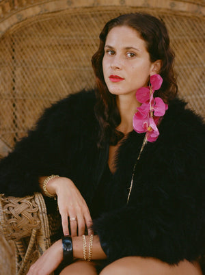 TRIPLE ORCHID - SINGLE EARRING