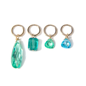 VINTAGE CUBIC ZIRCONIUM CHARMS - BLUES & GREENS