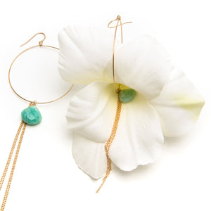 White Gladiola and Amazonite Earrings