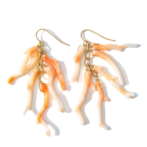 Coral Branch Chandelier Earrings