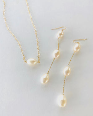 HEART CHAIN PEARL NECKLACE