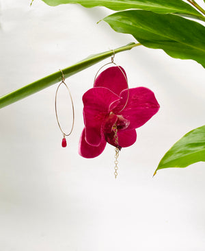 FUCHSIA ORCHID AND RUBY EARRINGS