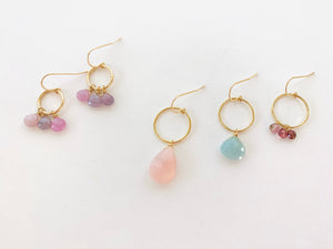 TINY GEM HOOPS