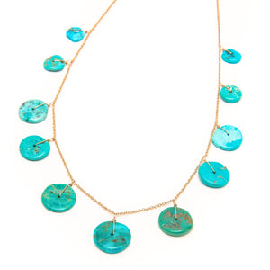 Vintage Turquoise Full Moon Necklace