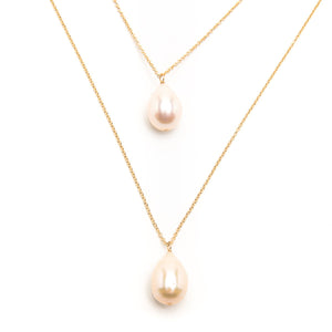Layered Freshwater Pearl Drop Necklace
