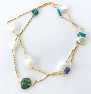 TURQUOISE AND PEARL INTRINSIC NECKLACE