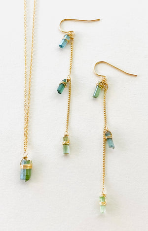 TOURMALINE NECKLACE AND CHANDELIERS