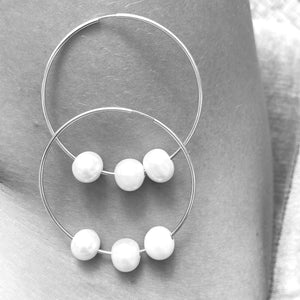 50MM ENDLESS HOOP - PEARL