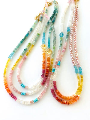 JAPANESE PEARL ACCENTED ETERNAL RAINBOW NECKLACE
